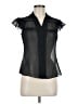 Ann Taylor LOFT 100% Polyester Black Short Sleeve Blouse Size 6 Petite - photo 1