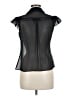 Ann Taylor LOFT 100% Polyester Black Short Sleeve Blouse Size 6 Petite - photo 2