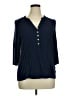 Democracy Blue 3/4 Sleeve Blouse Size 1X - photo 1