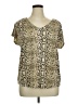 Jaclyn Smith Animal Print Gold Short Sleeve Blouse Size XL - photo 1