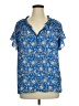 Max Studio 100% Polyester Blue Short Sleeve Blouse Size 1X - photo 1