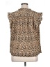 On 34th 100% Polyester Animal Print Tan Short Sleeve Blouse Size XL - photo 2