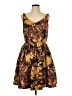 Melonie 100% Polyester Print Yellow Cocktail Dress Size 10 - photo 1