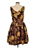 Melonie 100% Polyester Print Yellow Cocktail Dress Size 10 - photo 2