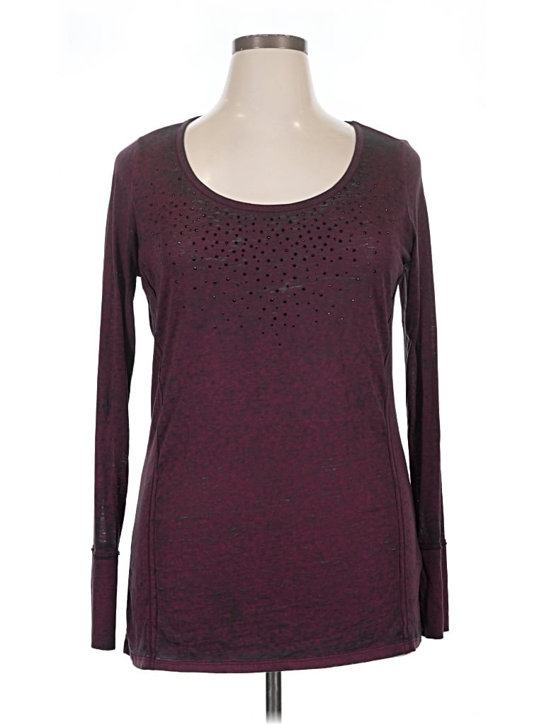 Pre-owned Maurices Long Sleeve T-shirt In Burgundy