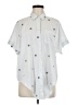 Madewell Polka Dots White Short Sleeve Button-Down Shirt Size M - photo 1