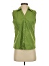 Basic Editions Green Sleeveless Button-Down Shirt Size S - photo 1