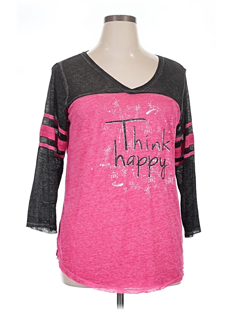 Pre-owned Maurices 3/4 Sleeve T-shirt In Pink