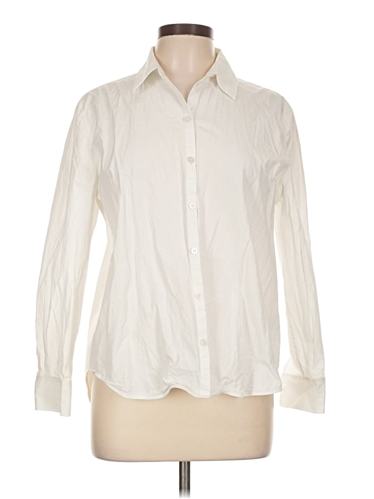Pre-owned Cos Long Sleeve Button Down Shirt In Ivory