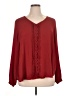 Torrid 100% Polyester Burgundy Long Sleeve Blouse Size 1X Plus (1) - photo 1