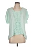 Xhilaration Green Short Sleeve Blouse Size L - photo 1