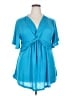 Rose Gal Teal Short Sleeve Blouse Size 2X - photo 1