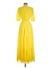 Aura 100% Polyester Yellow Casual Dress Size M - photo 2