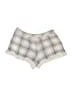 Cope 100% Rayon Plaid Ivory Shorts Size 8 - photo 2