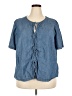 Jane and Delancey 100% Cotton Blue Short Sleeve Blouse Size 2X - photo 1