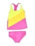 Lands' End Color Block Pink Two Piece Swimsuit Size 2 - photo 1