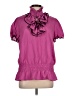 Essentials by Milano 100% Polyester Pink Short Sleeve Blouse Size L - photo 1