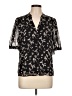 Nine West 100% Polyester Black Short Sleeve Blouse Size L - photo 1