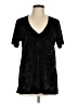 Pol 100% Polyester Black Short Sleeve Top Size L - photo 1