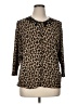 Kenar Animal Print Brown Cardigan Size 1X - photo 1