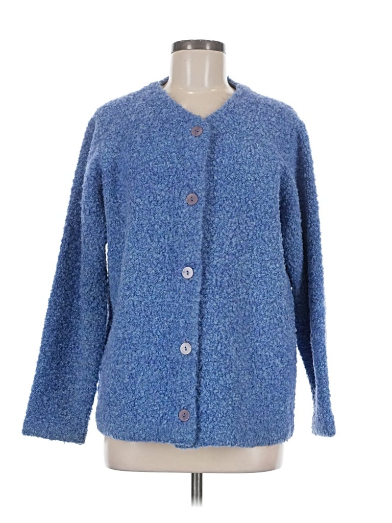 Pre-owned Saks Fifth Avenue Cardigan Sweater In Blue