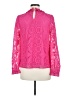 Andree by UNIT Bow Print Checkered-gingham Chevron-herringbone Damask Floral Jacquard Paisley Solid Pink Long Sleeve Blouse Size M - photo 2