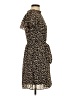 Ann Taylor LOFT 100% Polyester Animal Print Brown Casual Dress Size S - photo 4