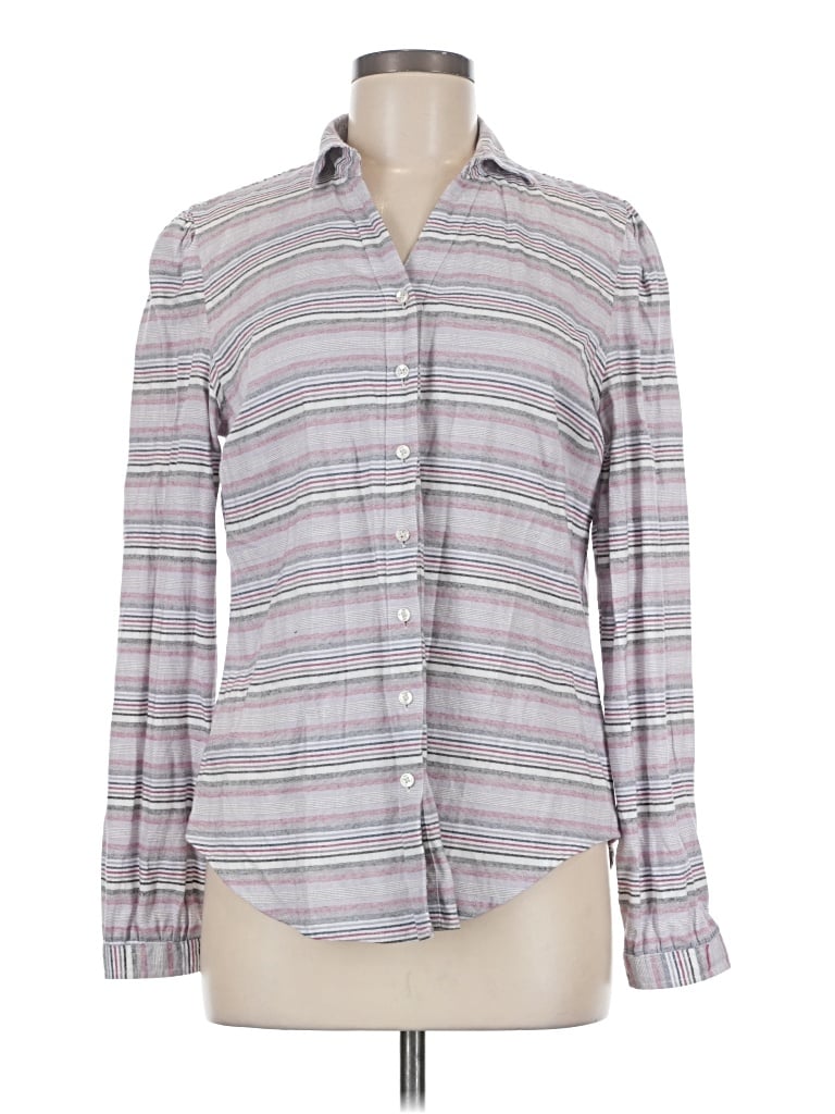 Pre-owned Weatherproof Long Sleeve Blouse In Gray