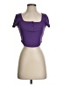 Shein Purple Short Sleeve Henley Size 4 - photo 1