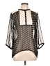 Rain 100% Polyester Polka Dots Black 3/4 Sleeve Blouse Size L - photo 1