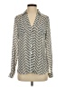 Candie's 100% Polyester Chevron-herringbone Ivory Long Sleeve Blouse Size S - photo 1