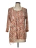 Chico's 100% Nylon Orange 3/4 Sleeve Blouse Size Lg (2) - photo 1