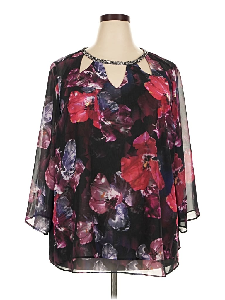 Pre-owned Jennifer Lopez 3/4 Sleeve Blouse In Black
