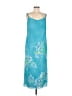 Georgiou Studio 100% Polyester Tropical Floral Blue Casual Dress Size 14 - photo 1
