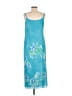 Georgiou Studio 100% Polyester Tropical Floral Blue Casual Dress Size 14 - photo 2