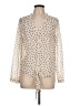 Pearl 100% Polyester Polka Dots Ivory Long Sleeve Blouse Size L - photo 1