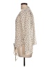 Pearl 100% Polyester Polka Dots Ivory Long Sleeve Blouse Size L - photo 5