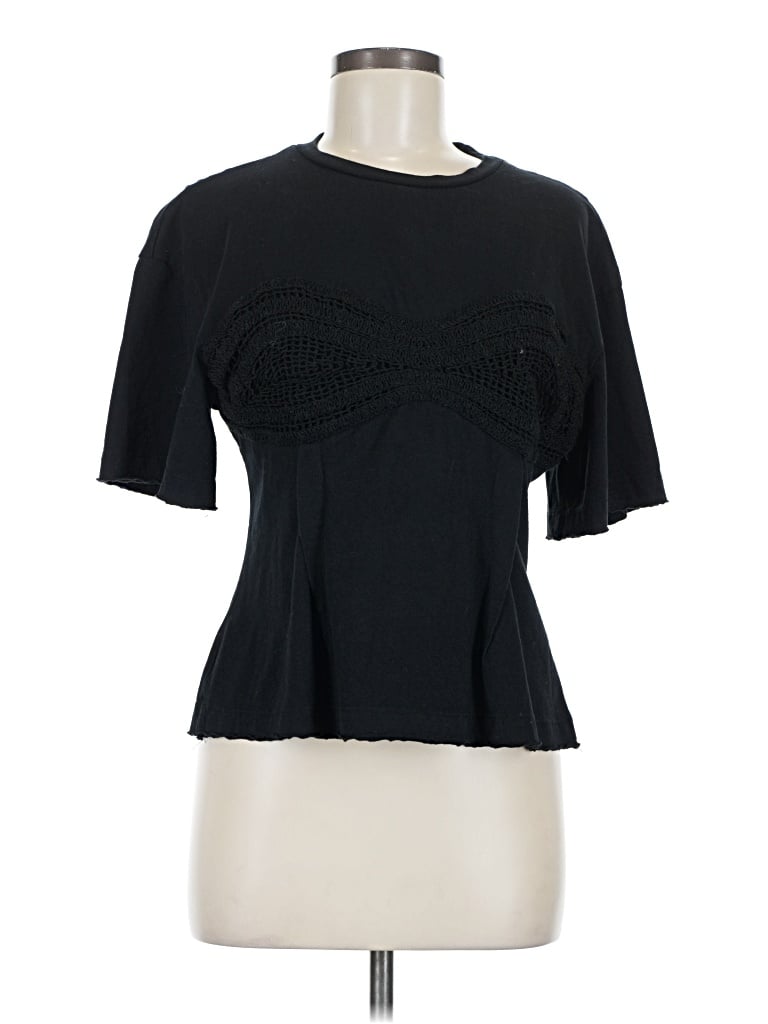 Pre-owned H&m Short Sleeve Turtleneck In Black