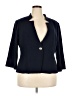 St. John Caviar Blue Wool Blazer Size 18 - photo 1