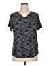 Tek Gear Animal Print Gray Short Sleeve T-Shirt Size 1X - photo 1