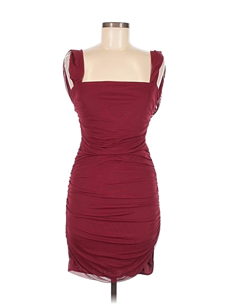 Pre-owned Unbranded Cocktail Dress In Burgundy