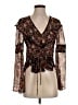 BCBGeneration 100% Rayon Floral Brown Long Sleeve Blouse Size XS - photo 1