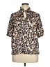 On 34th Animal Print Brown Short Sleeve Blouse Size XL - photo 1
