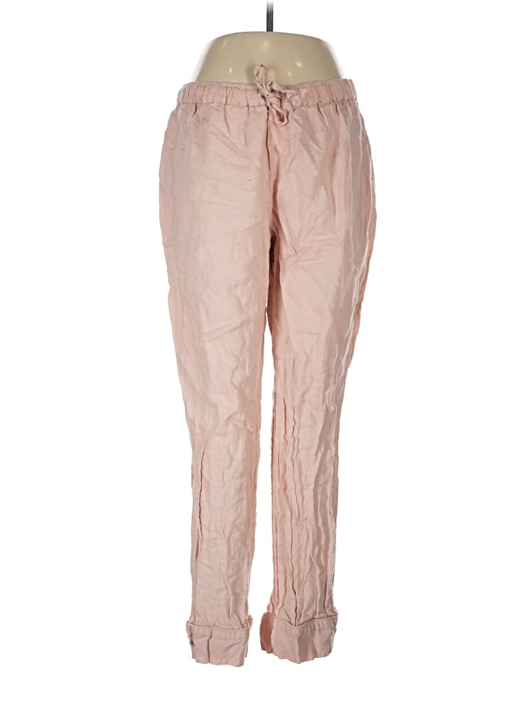 Pre-owned Unbranded Linen Pants In Pink