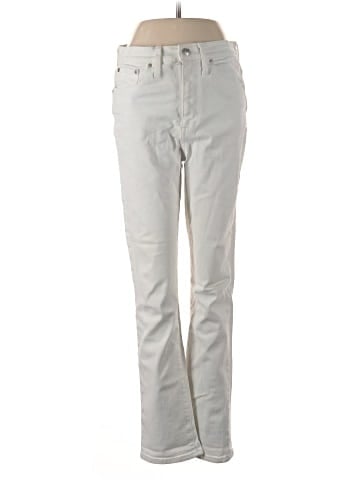 Madewell The High-Rise Slim Boyjean in Tile White (view 1)
