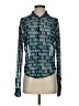 Milano Print Teal Long Sleeve Blouse Size XS - photo 1