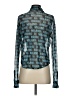 Milano Print Teal Long Sleeve Blouse Size XS - photo 2