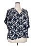 89th & Madison 100% Polyester Blue Short Sleeve Blouse Size 2X - photo 1