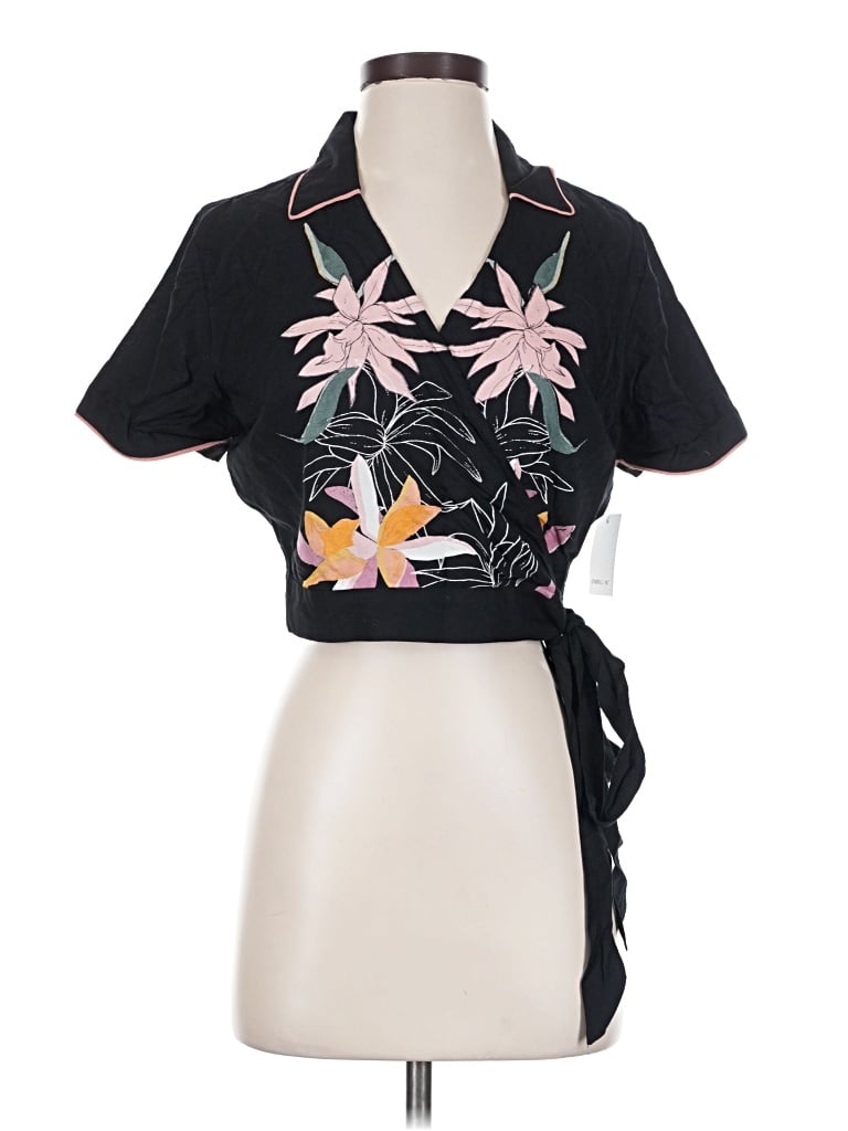 Pre-owned O'neill Short Sleeve Blouse In Black