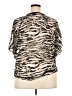 Lavish 100% Polyester Animal Print Brown Short Sleeve Blouse Size XXL (estimated) - photo 2